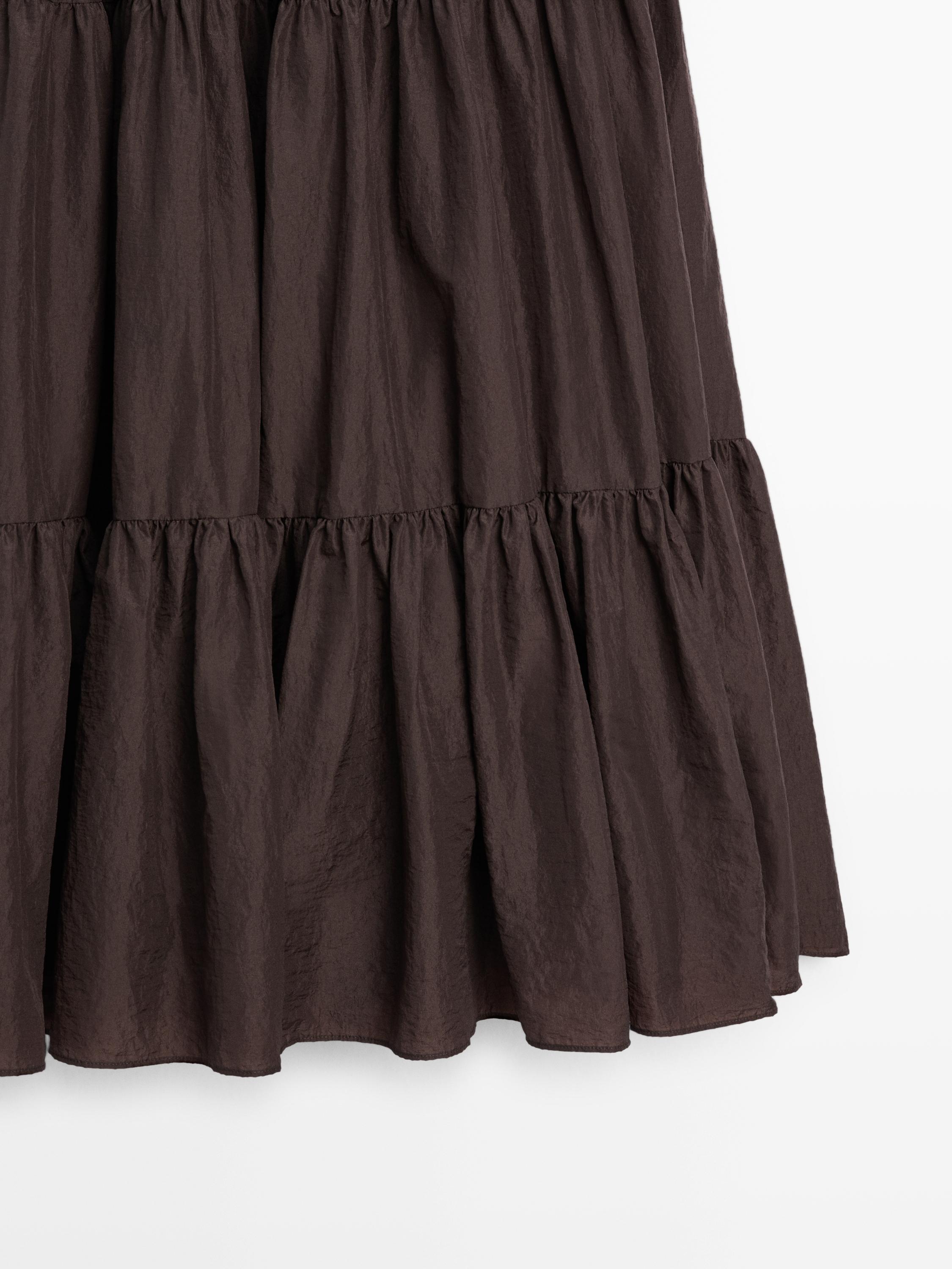 Long skirt with gathered detail